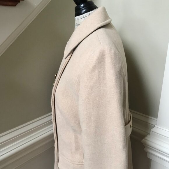 NWT JCrew Warwick Top Coat Jacket Womens 10 Beige Italian Stadium Cloth Wool - Picture 9 of 12